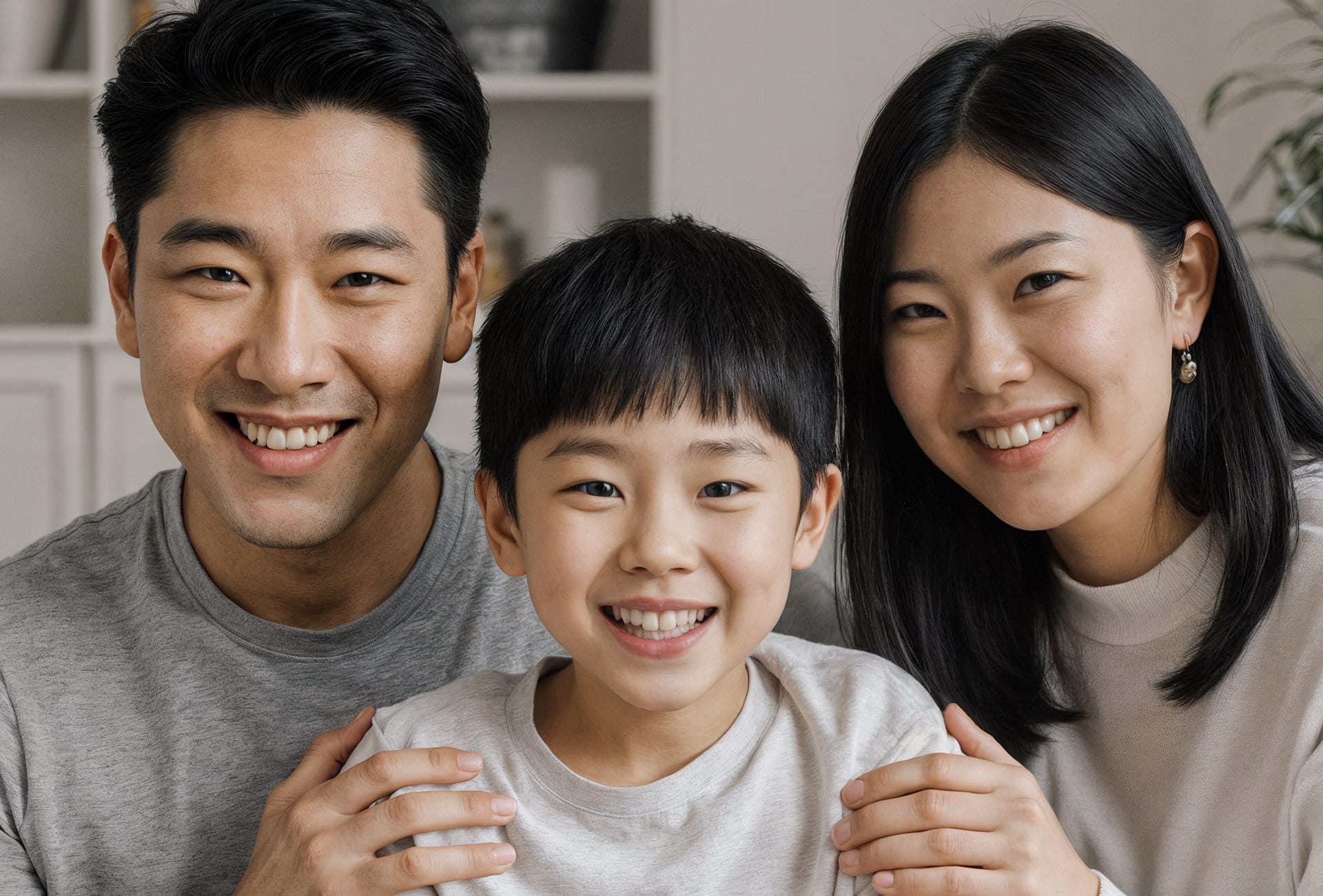 성장기 교정 자녀를 둔 가족의 이미지