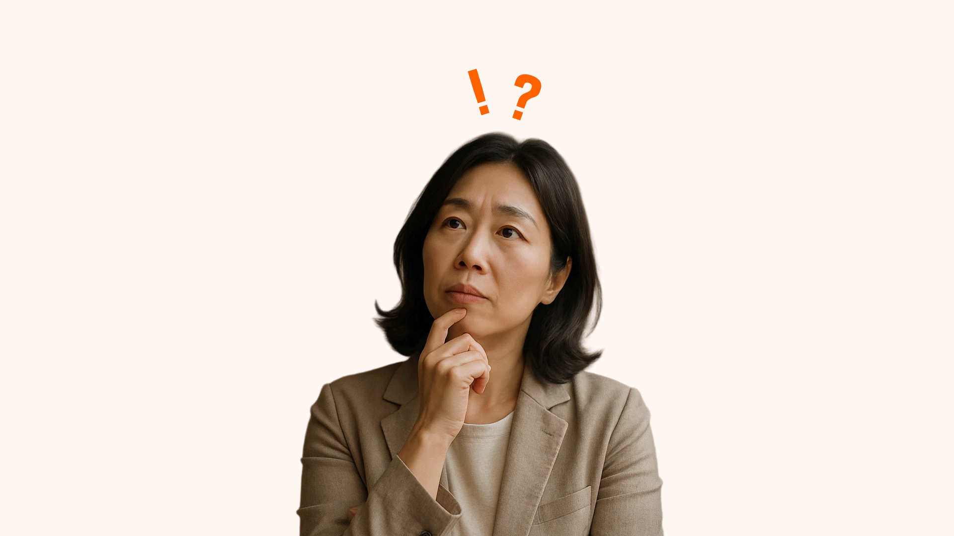 여러 교정 장치(메탈, 투명, 설측 등) 사진이 붙은 선택지 보드 앞에서 고민하며 미간을 찌푸리는 성인 또는 학부모의 모습