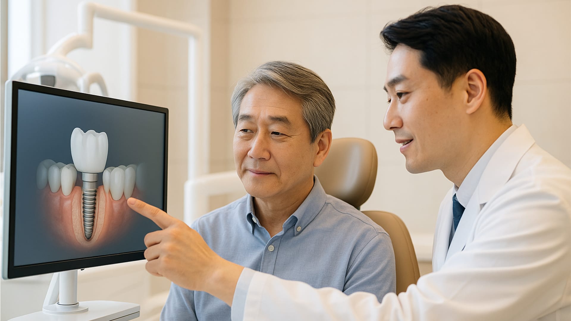 A patient consulting with the medical team for a successful dental implant procedure