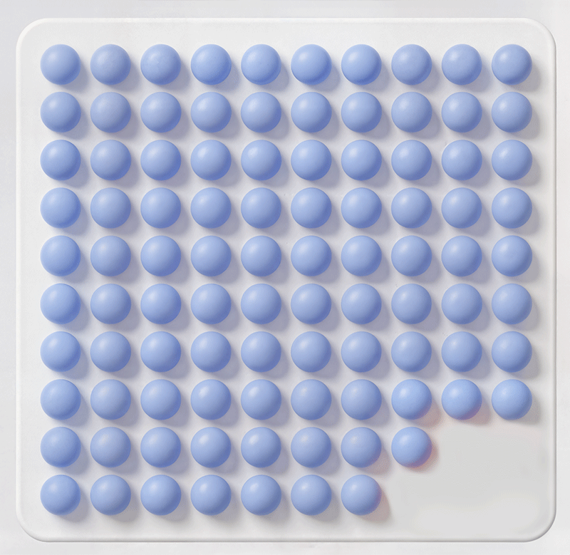 100개의 결절 중 95개는 안전하다는 확률을 보여주는 단일 인포그래픽.