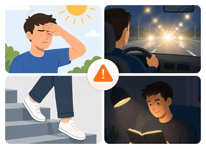 A visual representation of daily inconveniences caused by a decline in visual function