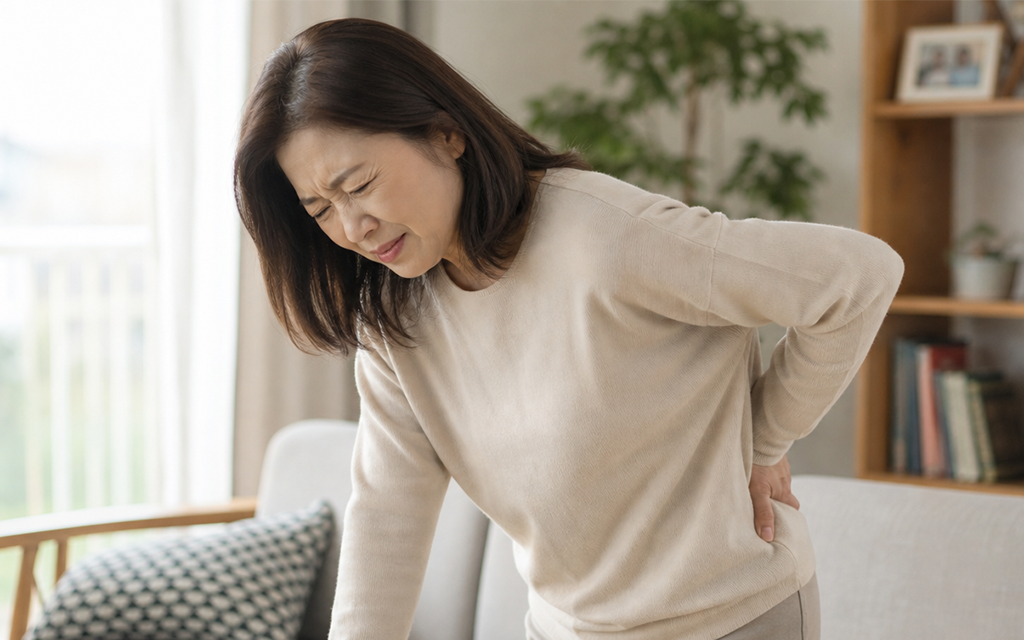 A patient suffering from lower back pain