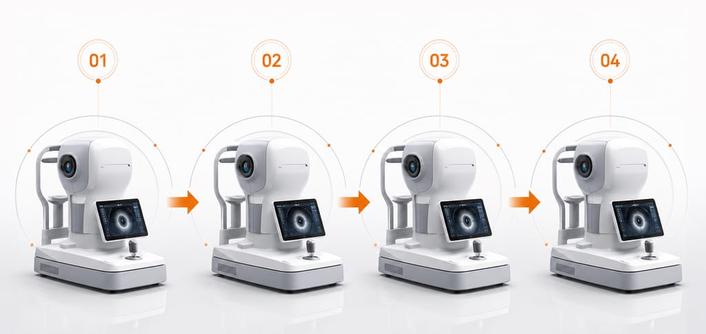 An infographic showing repeated measurements performed on the same diagnostic equipment to ensure accuracy