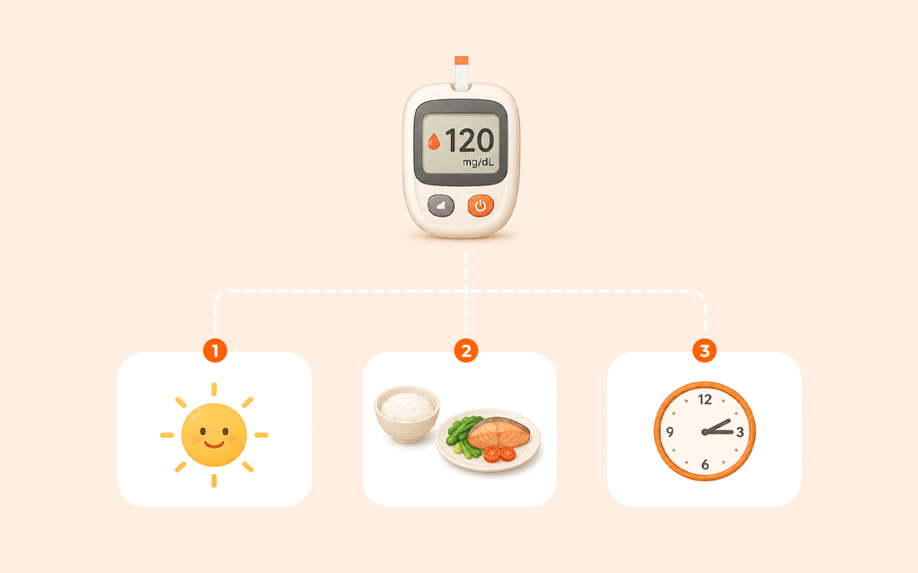 An infographic illustrating optimal times for blood sugar monitoring