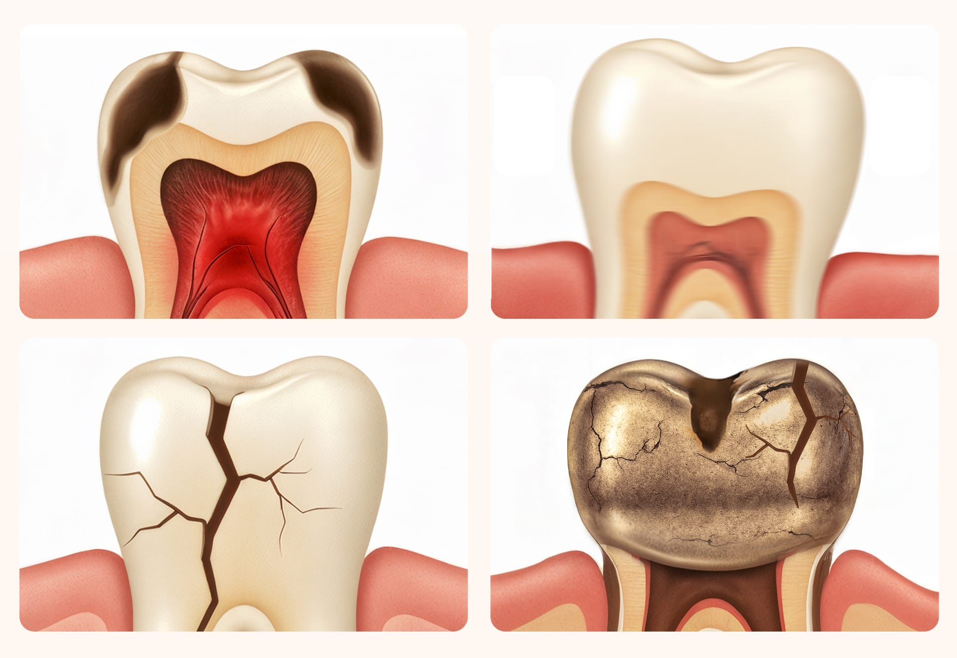 Comprehensive infographic summarizing key signs that necessitate dental implants, such as severe pain, tooth mobility, and fracture
