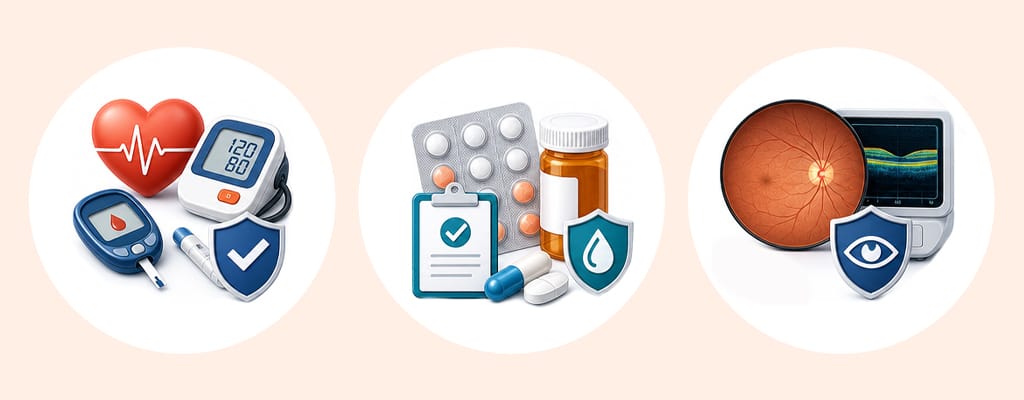 An infographic visualizing three key surgical safety criteria for patients with underlying medical conditions