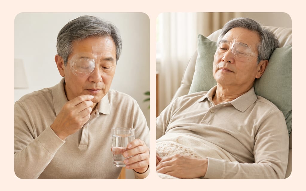 An illustration showing surgery day precautions for patients with underlying medical conditions