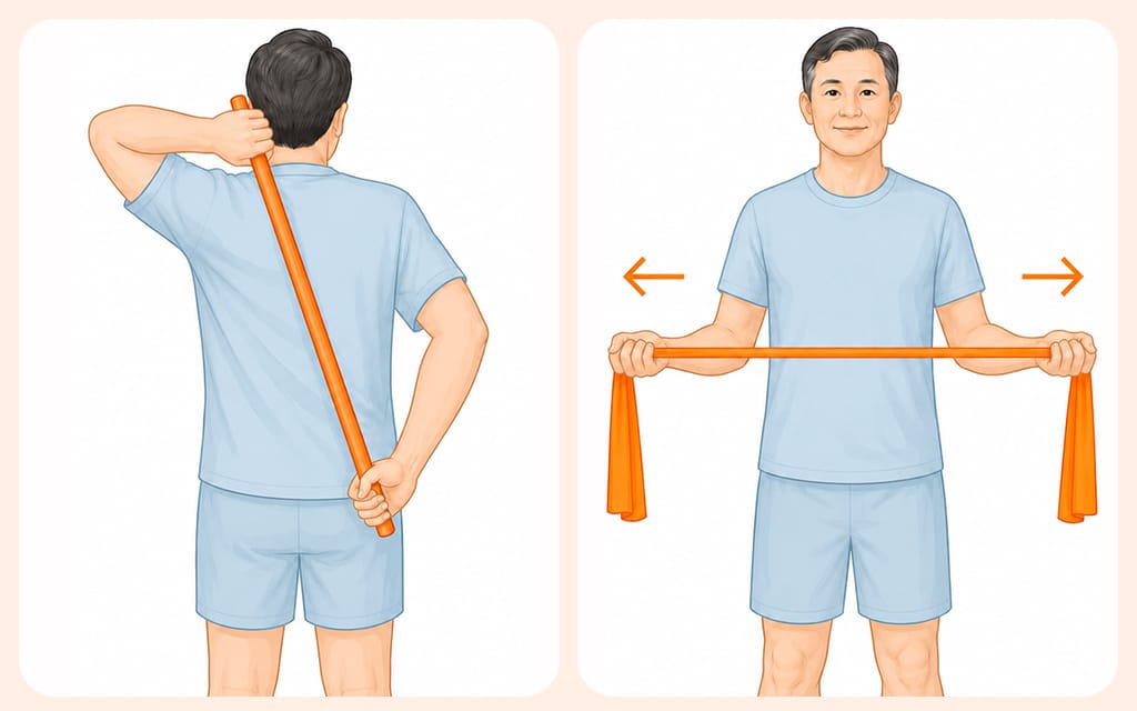 An image comparing rehabilitation methods for frozen shoulder versus rotator cuff tear