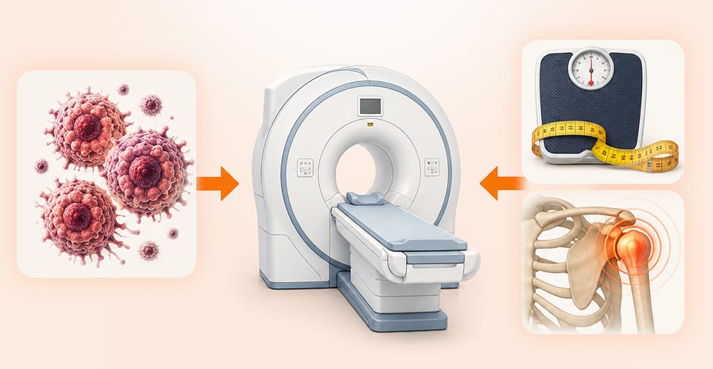 An infographic highlighting 2 critical scenarios where advanced diagnostic imaging is required