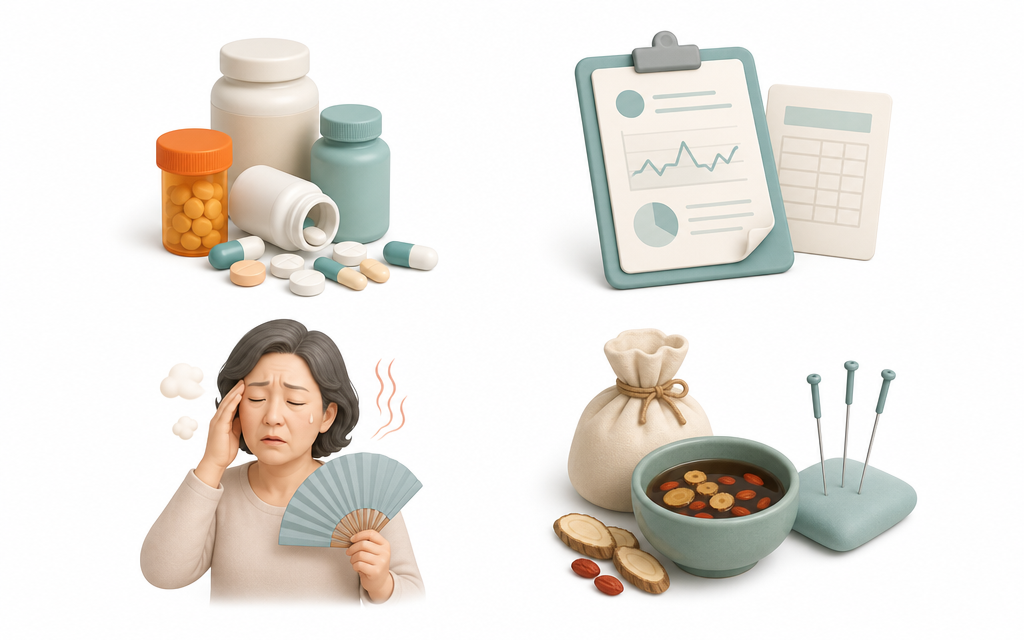 An infographic showing useful medical information and checklists to prepare before visiting a Korean medicine clinic