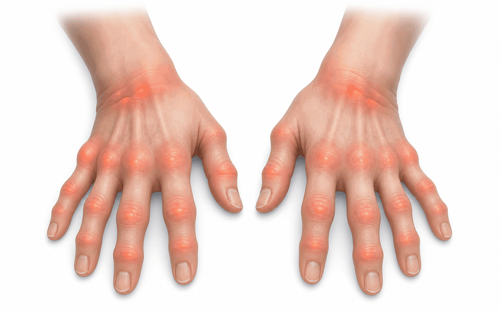 An illustration showing clinical situations where rheumatoid arthritis may be suspected